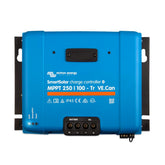 Victron Energy front panel view showing compact controller and LEDs, clear installation benefit