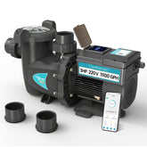 Vidapool pump front view showing unit and benefits of reliability