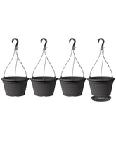 VIDELLY front view of four dark gray hanging planters, stylish display benefit