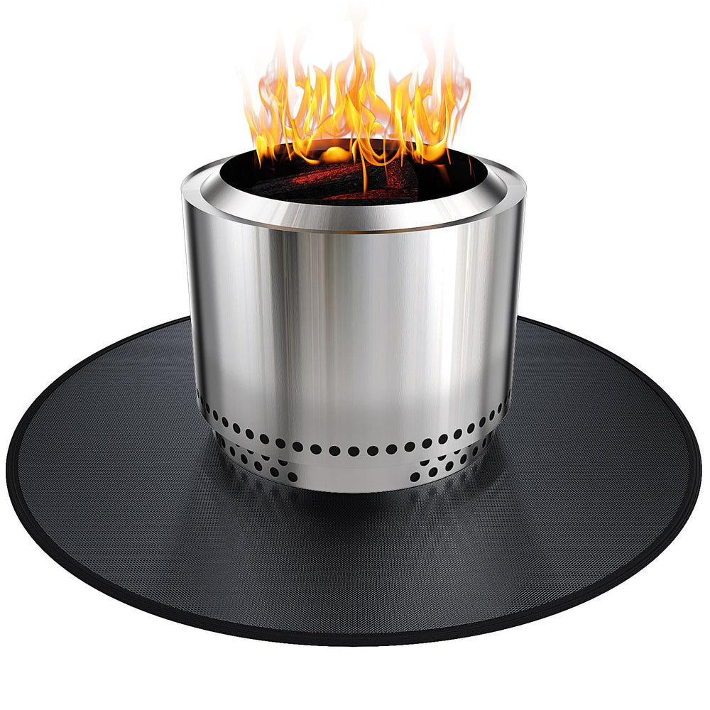 Viesembo 38-inch mat front view showing round protector and branding, protects deck surfaces