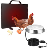 VIHOSE radiant panel and stainless steel waterer shown together for winter warmth