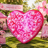 VIHOSE front view pink heart inflatable showing ribbon and clear message of support