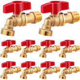 VIHOSE red-handle spigot front view showing durable brass body and visible shutoff benefit