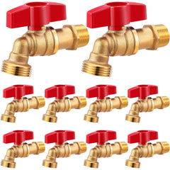 VIHOSE red-handle spigot front view showing durable brass body and visible shutoff benefit