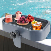 Vikua front view tray showing two cup holders and open surface benefit reachability