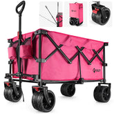 VILLEY wagon front view showing pink finish and cup holders benefit: clear organization