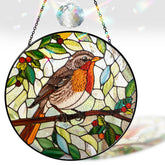 vinatimes robin suncatcher front view showing vivid colors and decorative appeal