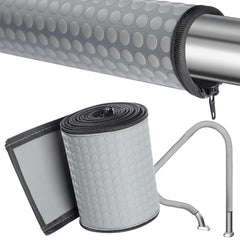 Vincreem gray handrail cover front view showing full-length protection and improved safety