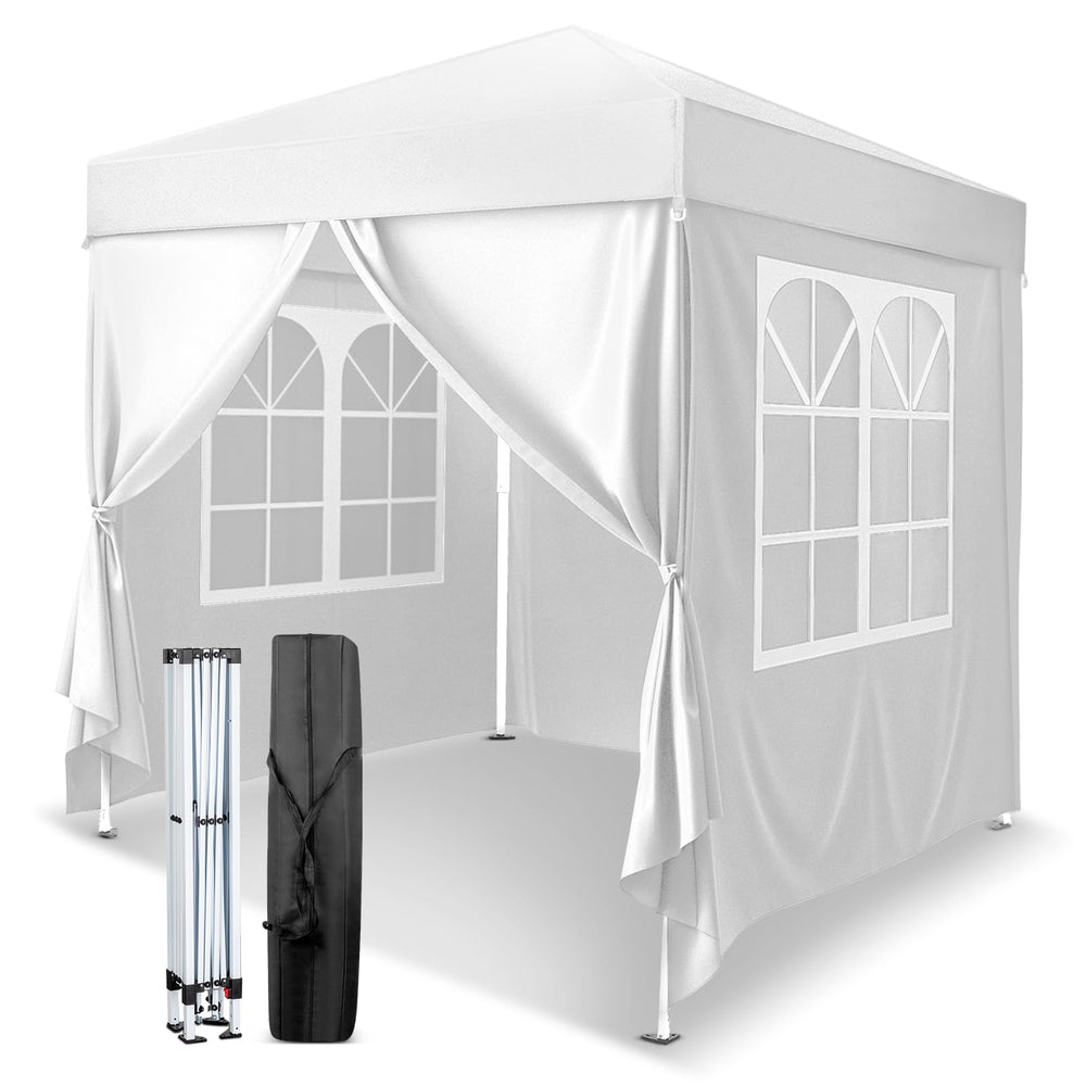 VINGLI front view of white canopy providing instant shaded area