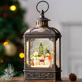 VISFLAIR front view of lit snow globe providing warm holiday glow