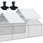 VitalCozy front view of two white coop covers showing coverage and protection
