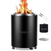 Vivagarden front view tabletop fire pit showing compact design and portability