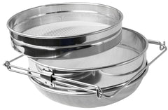 VIVO front view of honey strainer showing dual screens and sturdy frame benefit clear honey