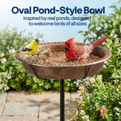 VIVOHOME metal 4-prong ground stake anchored in soil for stable support