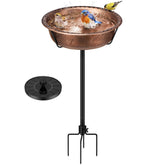VIVOHOME front view of bronze bird bath showing elegant basin and fountain