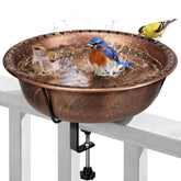 VIVOHOME front view showing bronze bowl and frame for attractive bird station
