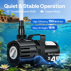 VIVOHOME ceramic shaft and copper motor detail for durable, quiet operation