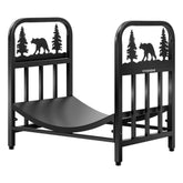 VIVOHOME front view log rack with bear pattern showing sturdy storage benefit