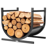 VIVOHOME front view of log rack showing sturdy design and neat storage benefit