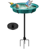 VIVOHOME oval bird bath front view showing elegant pond-style shape and green finish