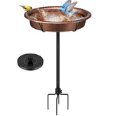 VIVOHOME front view of bronze oval bird bath showing full shape and appeal