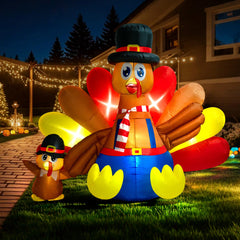 VIVOHOME front view of inflatable turkey showing festive appearance and curb appeal