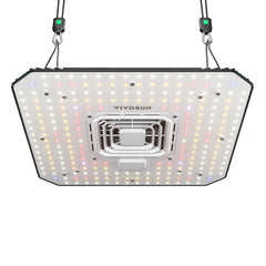 VIVOSUN AeroLight A100 front view showing compact full-spectrum design and even coverage