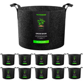 VIVOSUN front view of 10-pack fabric grow bags showing compact packaging and convenience