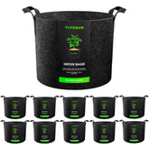 VIVOSUN front view of 10-pack fabric grow bags showing packaging and quantity benefit