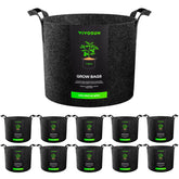 VIVOSUN front view of 10-pack grow bags showing packaging and quantity benefit