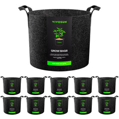 VIVOSUN front view of 10-pack grow bags showing packaging and quantity benefit