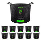 VIVOSUN front view of 10-pack fabric grow bags showing packaging and quantity benefits