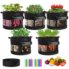 VIVOSUN front view of 5-pack grow bags showing compact packaging and convenience
