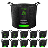 VIVOSUN front view of 20-pack fabric grow bags showing compact storage and convenience
