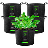 VIVOSUN front view of five 25 gallon grow bags showing portability and set size benefit
