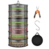 VIVOSUN front view of 6-layer hanging drying rack showing full capacity and airflow benefit