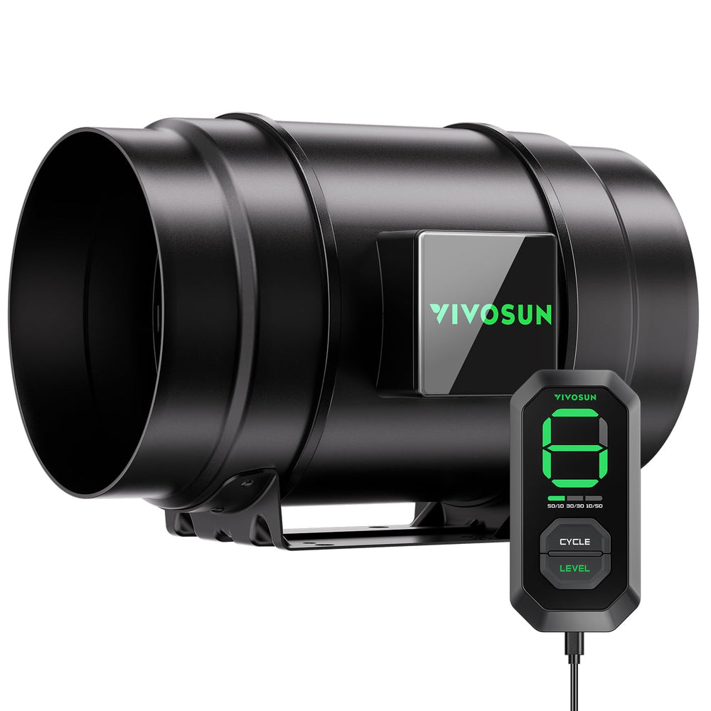 VIVOSUN G8 front view showing fan housing and airflow efficiency