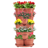 VIVOSUN front view of 5-tier planter showing compact vertical gardening benefit