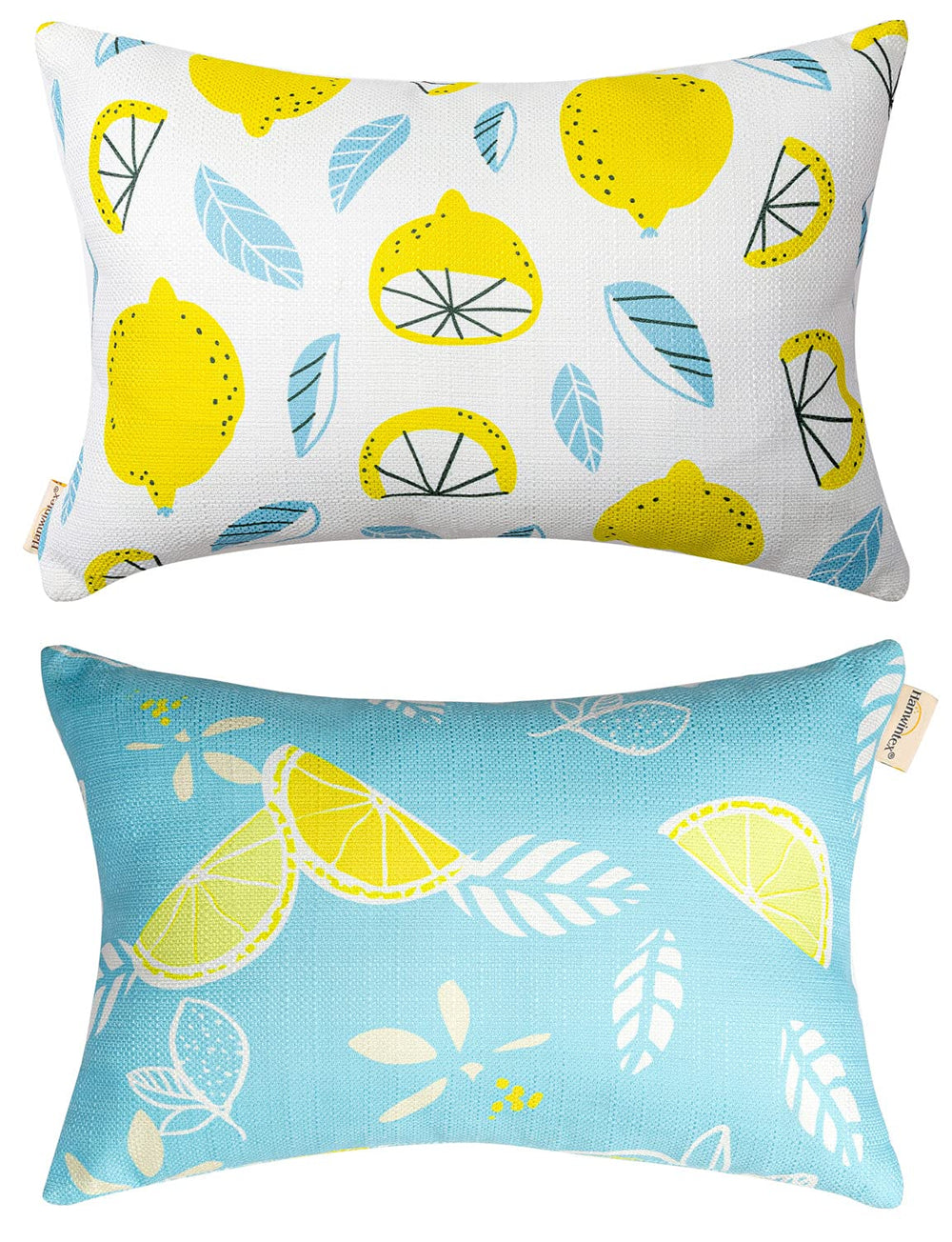 vmgreen front view of two-pack pillows showing bright yellow and shape for quick comfort