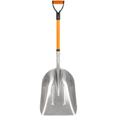 VNIMTI front view orange aluminum shovel showing full tool and benefit of light strength