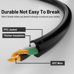 Vockjour cord connected from generator to transfer panel showing reliable power