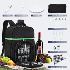 Vogano backpack side pocket with folded waterproof blanket, fast access for comfort