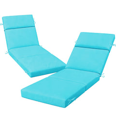 VOGVOG teal front view cushion on chaise showing full coverage and comfort