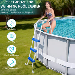 vokoroad ladder installed in pool demonstrating easy entry and exit