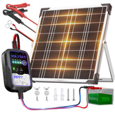 Voltset front view of 20W panel showing durable frame and impact-resistant glass for long life