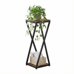 VonDream front view of two-tier plant stand showing slim profile and modern look