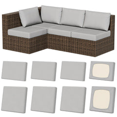 vorshape front view of 8-piece cushion cover set showing neat fit
