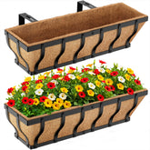 VOXOR front view railing planter showing sturdy frame and elegant shape benefits curb appeal