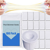 VSECUON front pack showing 100 skimmer socks and value bulk benefit