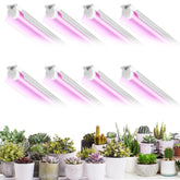 VShape front view of 8-pack T8 lights showing compact linkable fixtures and organized layout